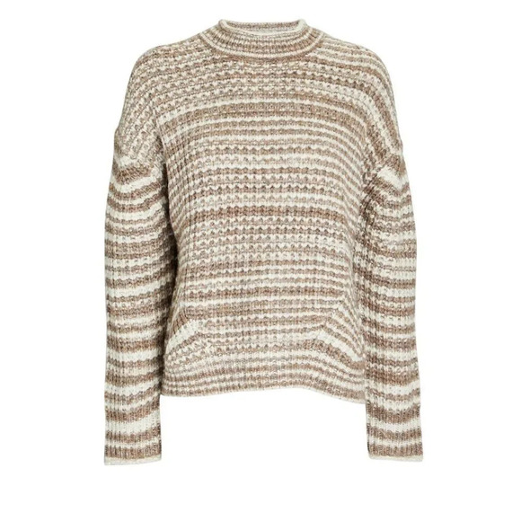 Rails Echo Chunky Roll Neck Pullover Sweater in Brown Striped Womens Size XS - Picture 10 of 10